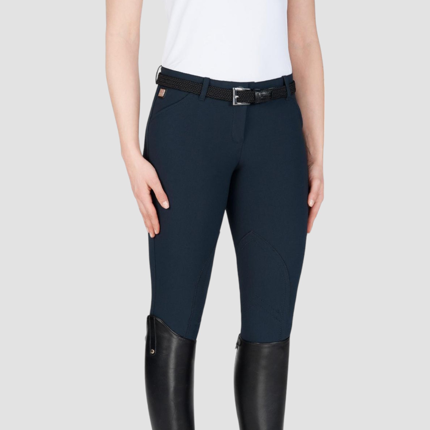 Equiline Reithose Boston Black Stoffkniebesatz