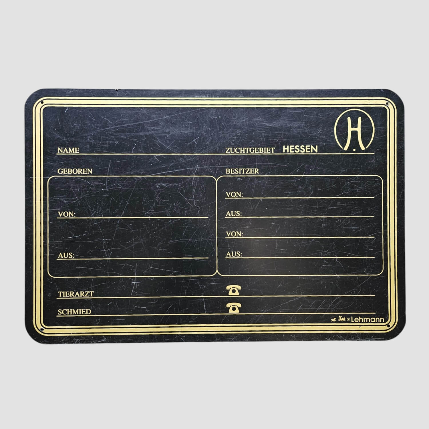 Lehmann Stalltafel Hesse Schwarz