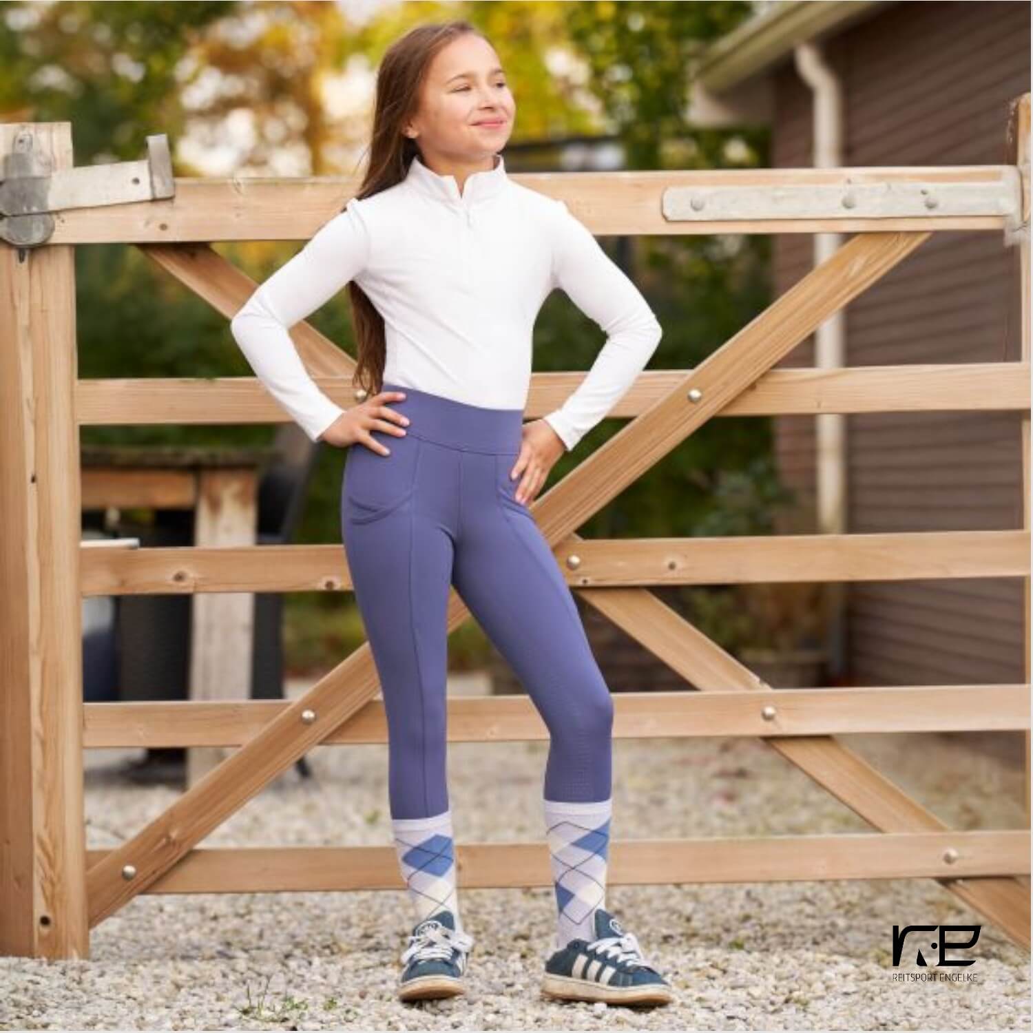 Imperial Riding Kinder Reitleggings IRHSam Fullgrip Bluebell