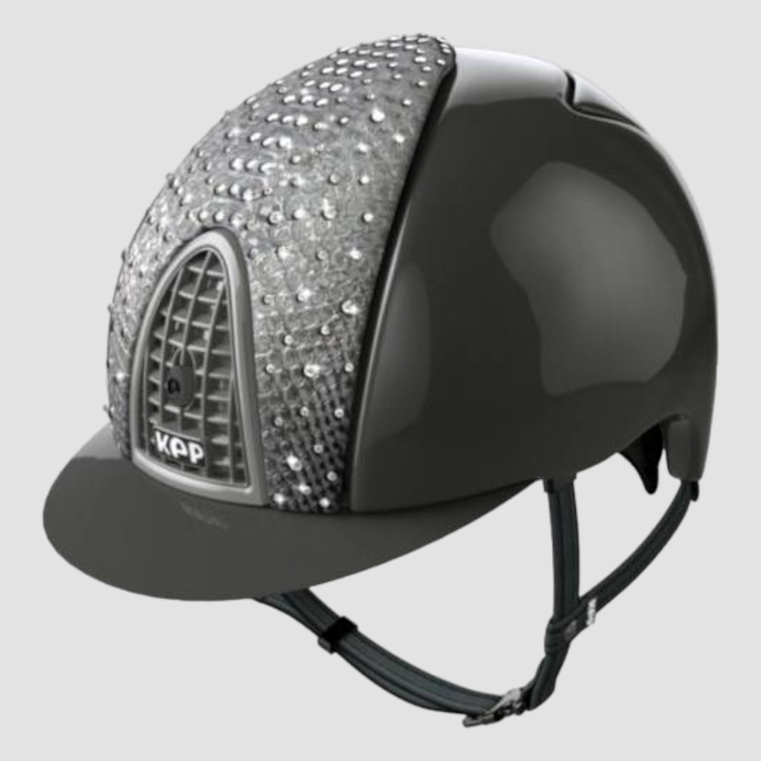KEP Italia Reithelm Cromo Grey Polish mit Top in Sparkling