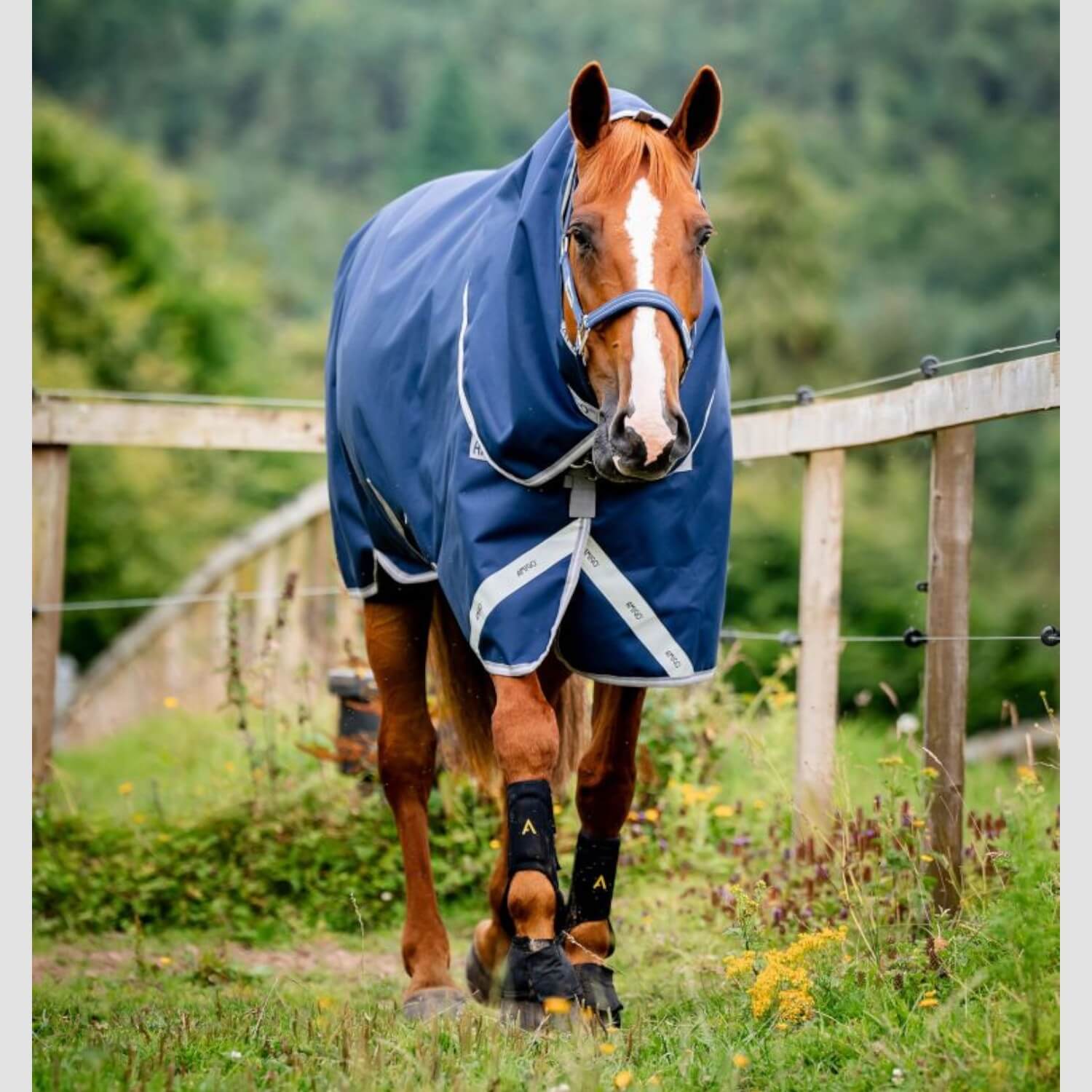 Horseware Amigo 1200D Turnoput 0g Navy/Titanium/Grey