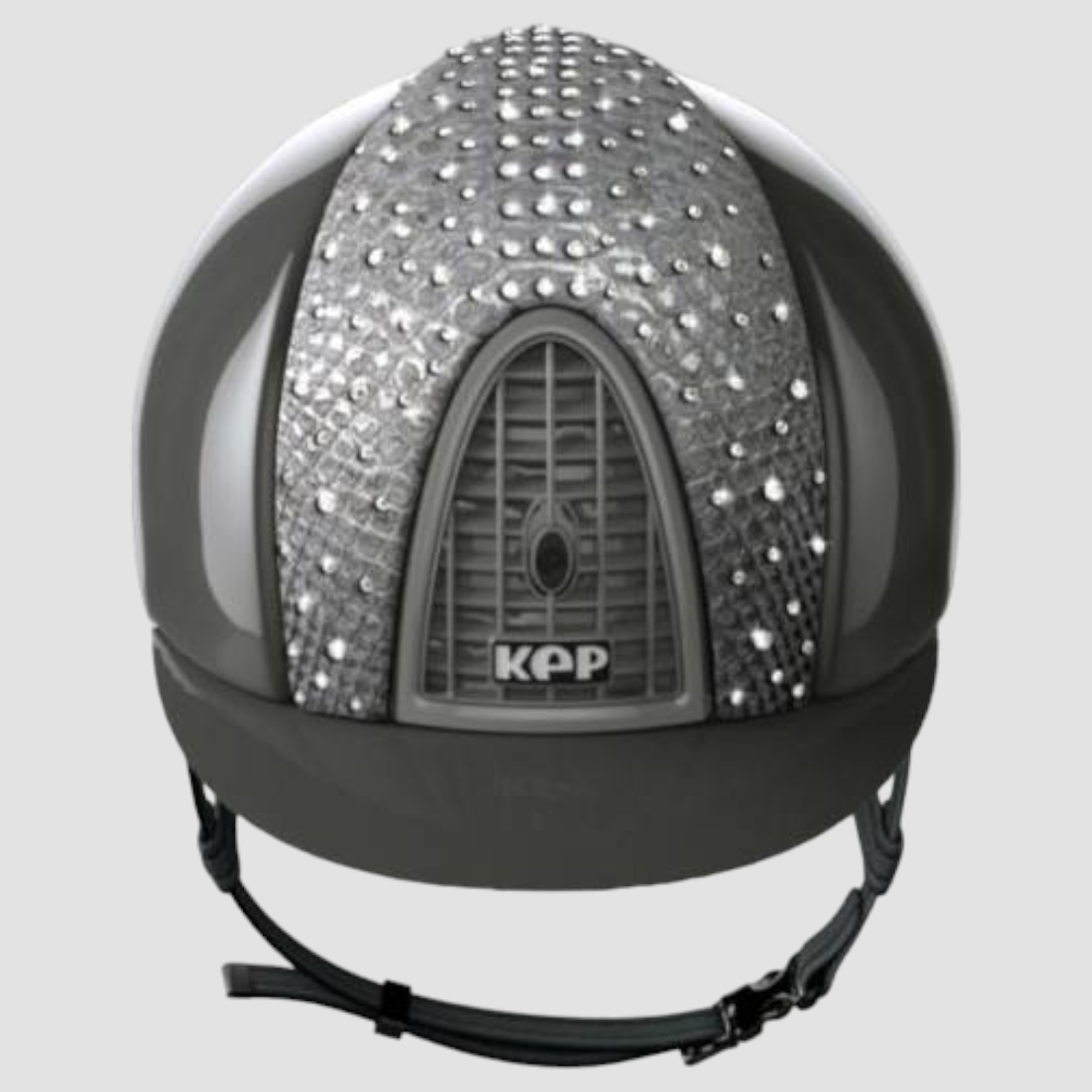 KEP Italia Reithelm Cromo Grey Polish mit Top in Sparkling