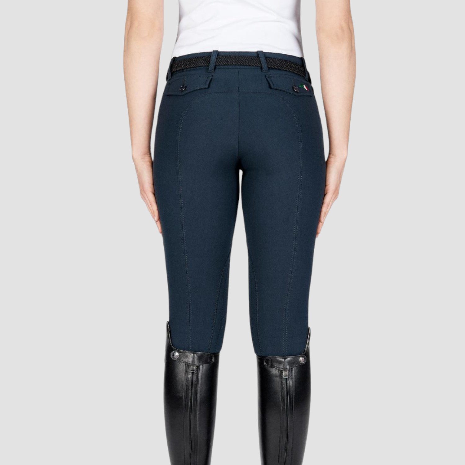 Equiline Reithose Boston Black Stoffkniebesatz