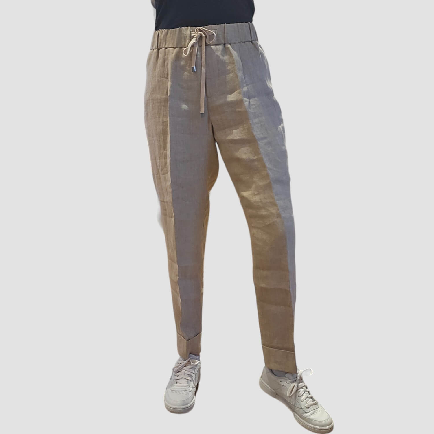 Cappelini Damenhose Beige Leinenoptik