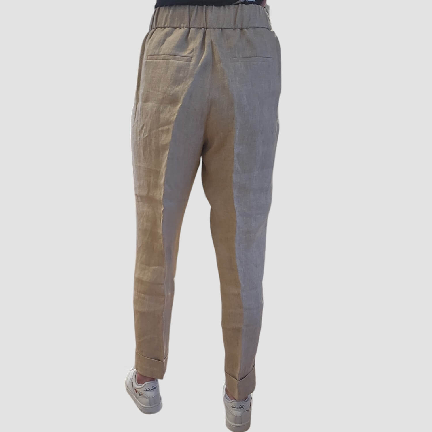 Cappelini Damenhose Beige Leinenoptik