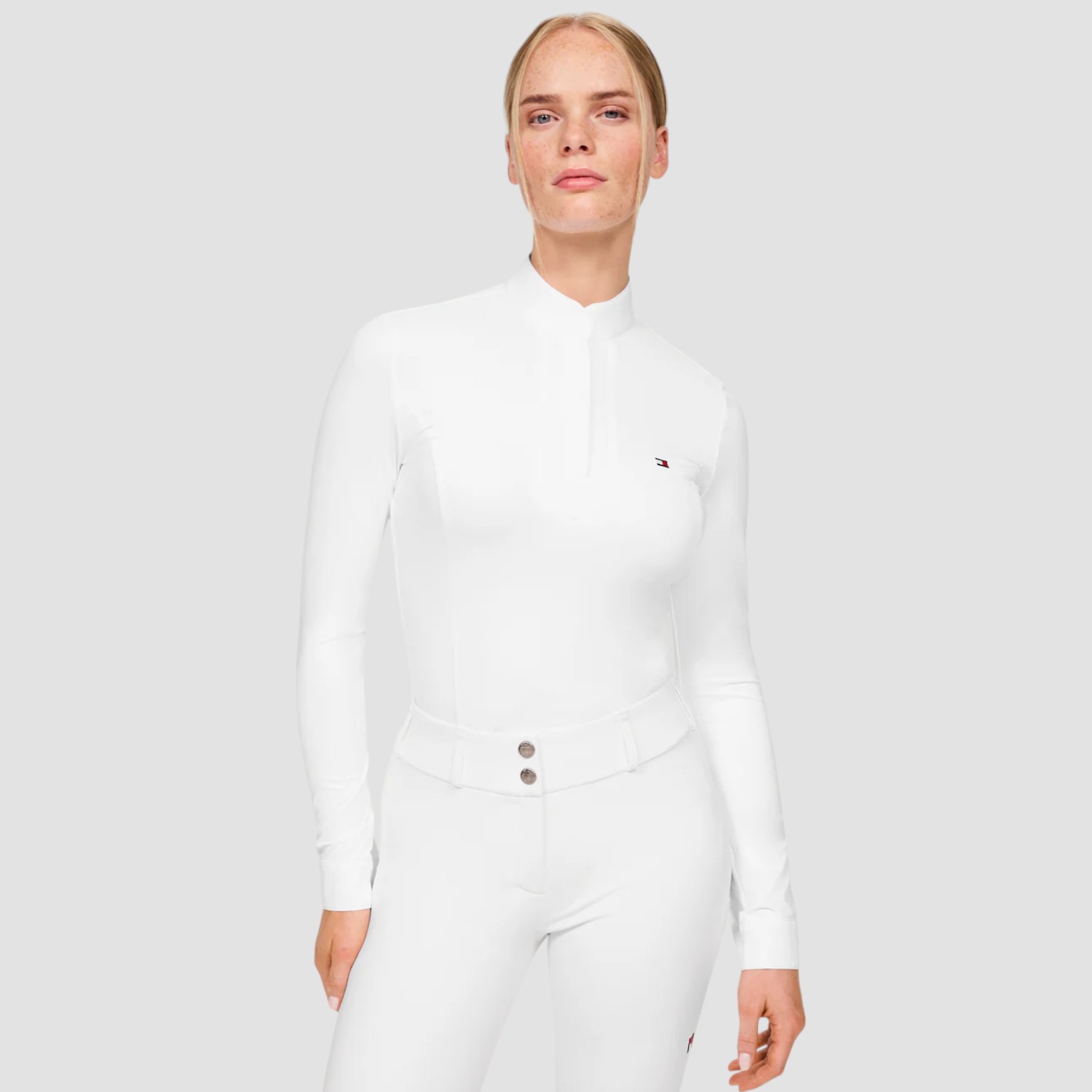 Tommy Equestrian Avon Langarmshirt Turnier Optic White