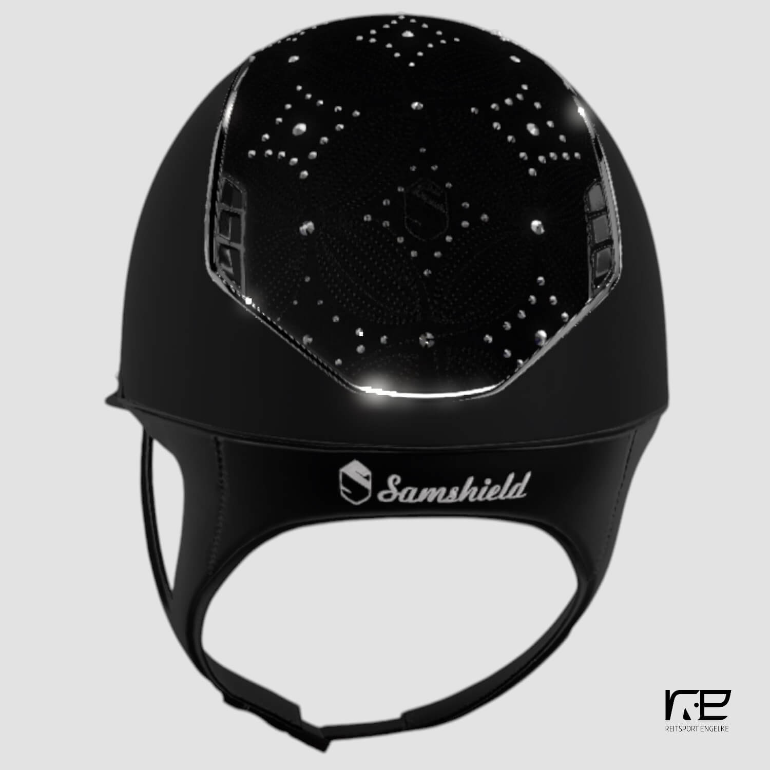 Samshield Reithelm MissShield Shadowmatt V2  black matt black Top + FB celestial crystal