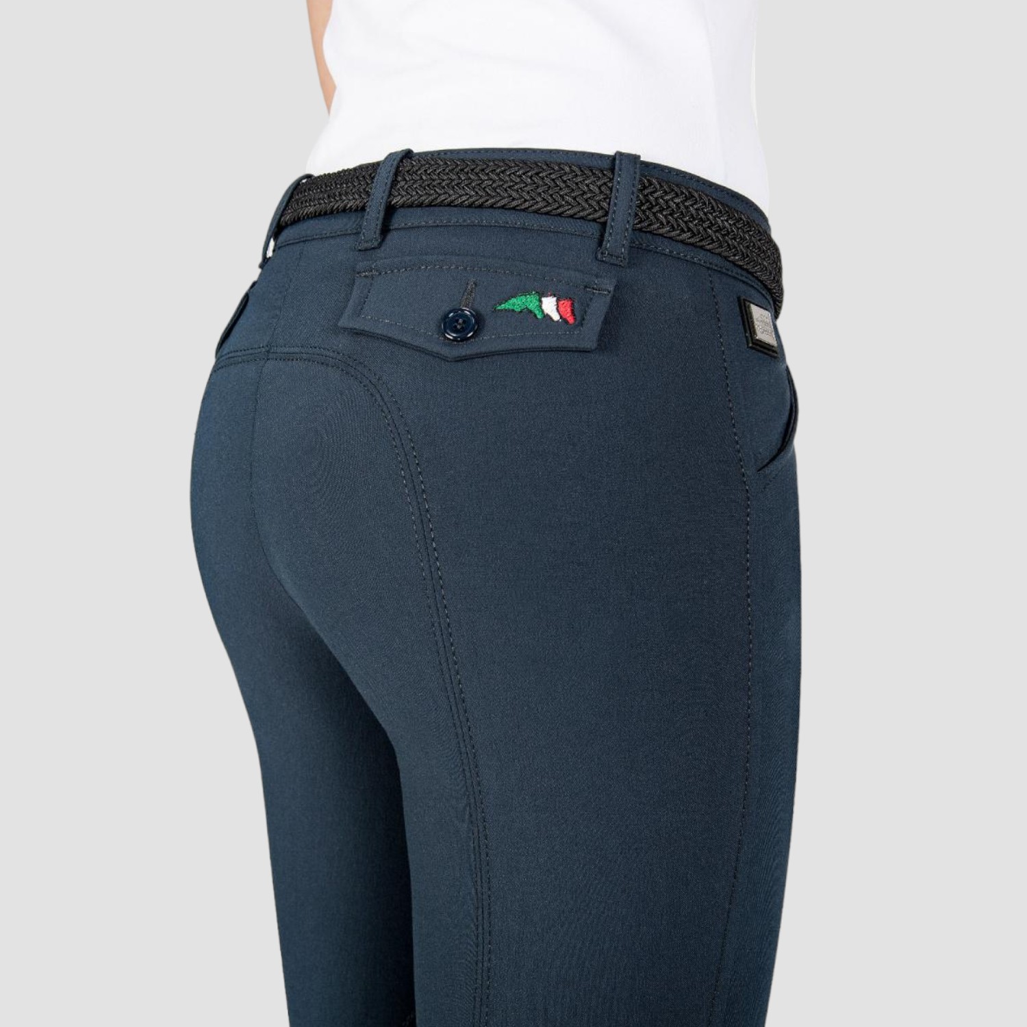 Equiline Reithose Boston Black Stoffkniebesatz