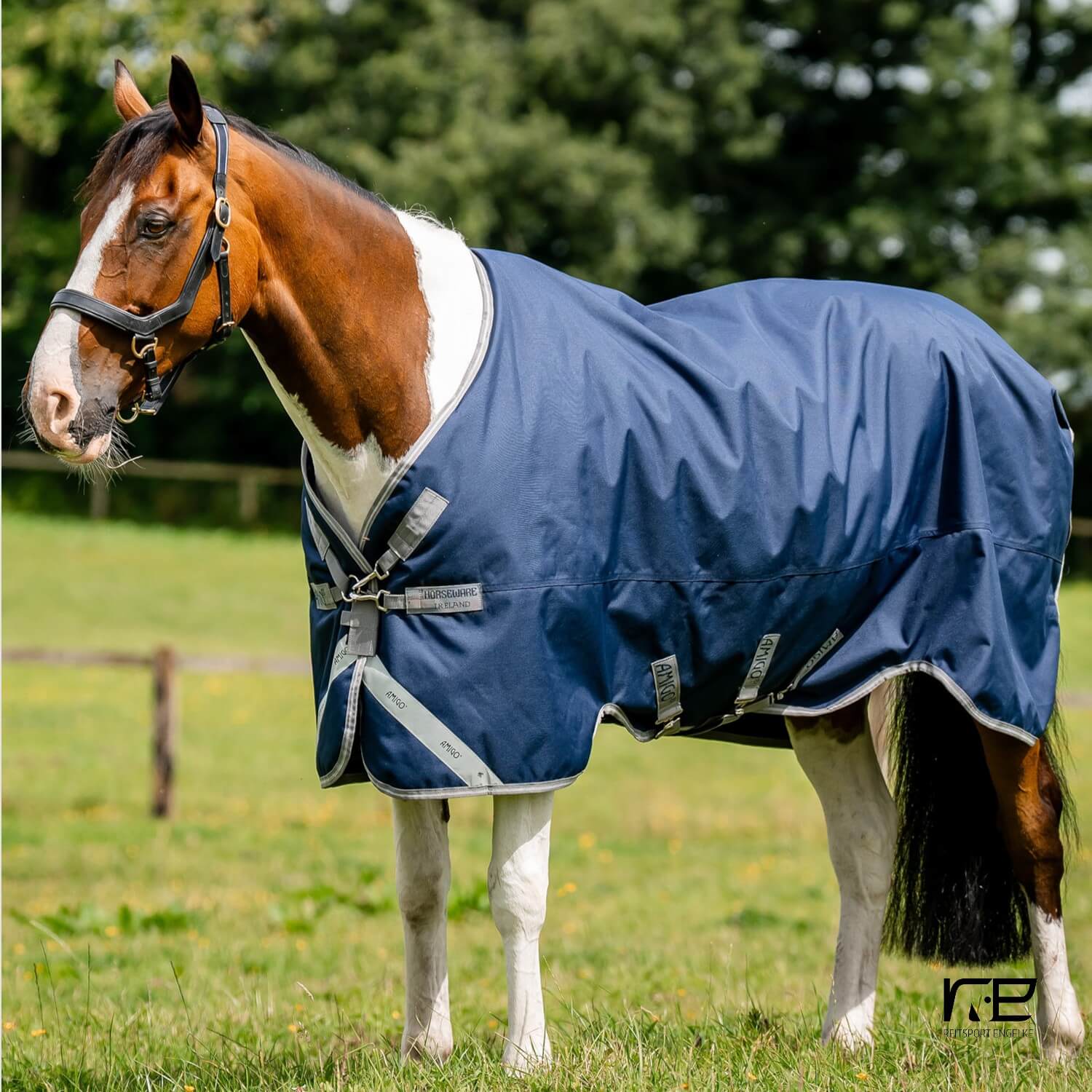 Horseware Amigo 1200D Turnout 100gNavy/Titanium, Grey, Silver