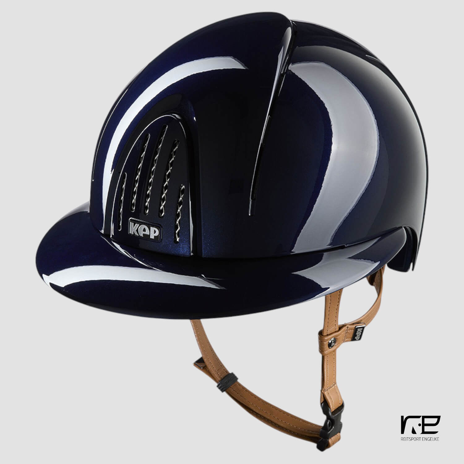 Kep Italia Reithelm Smart Nova Polish with Polo Visor beiges Leder